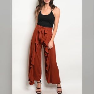 New Fitted Highwaist ruffled cullote pant